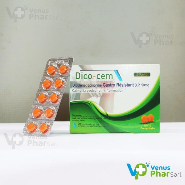 Dico-cem Diclofenac comprimé-Gastro-Résistant-BP-50mg